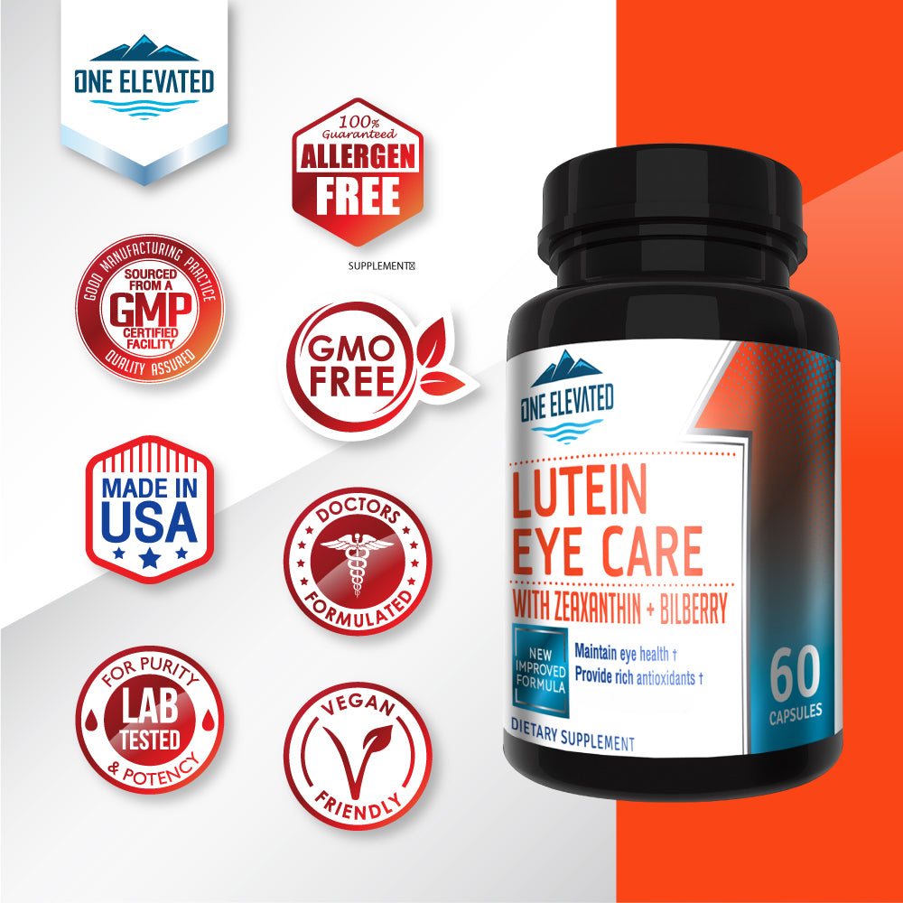 Newly Improved Super Strength Eye Care Formula - Highest Pharmaceutical Grade Lutein, Zeaxanthin, Bilberry - Greatest bioavailability – Rich Antioxidants - Works synergistically for Optimum Results