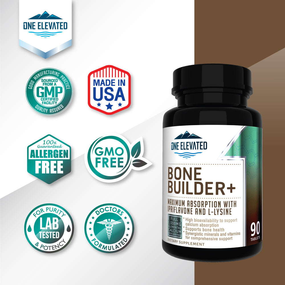 Comprehensive Bone Builder Calcium Supplement. Formulated with Highest Grade Calcium -Carbonate/ Hydroxyapatite/ Citrate, Magnesium, Zinc, D3. Works In Sync for Optimum Bone Health and Bone Strength.